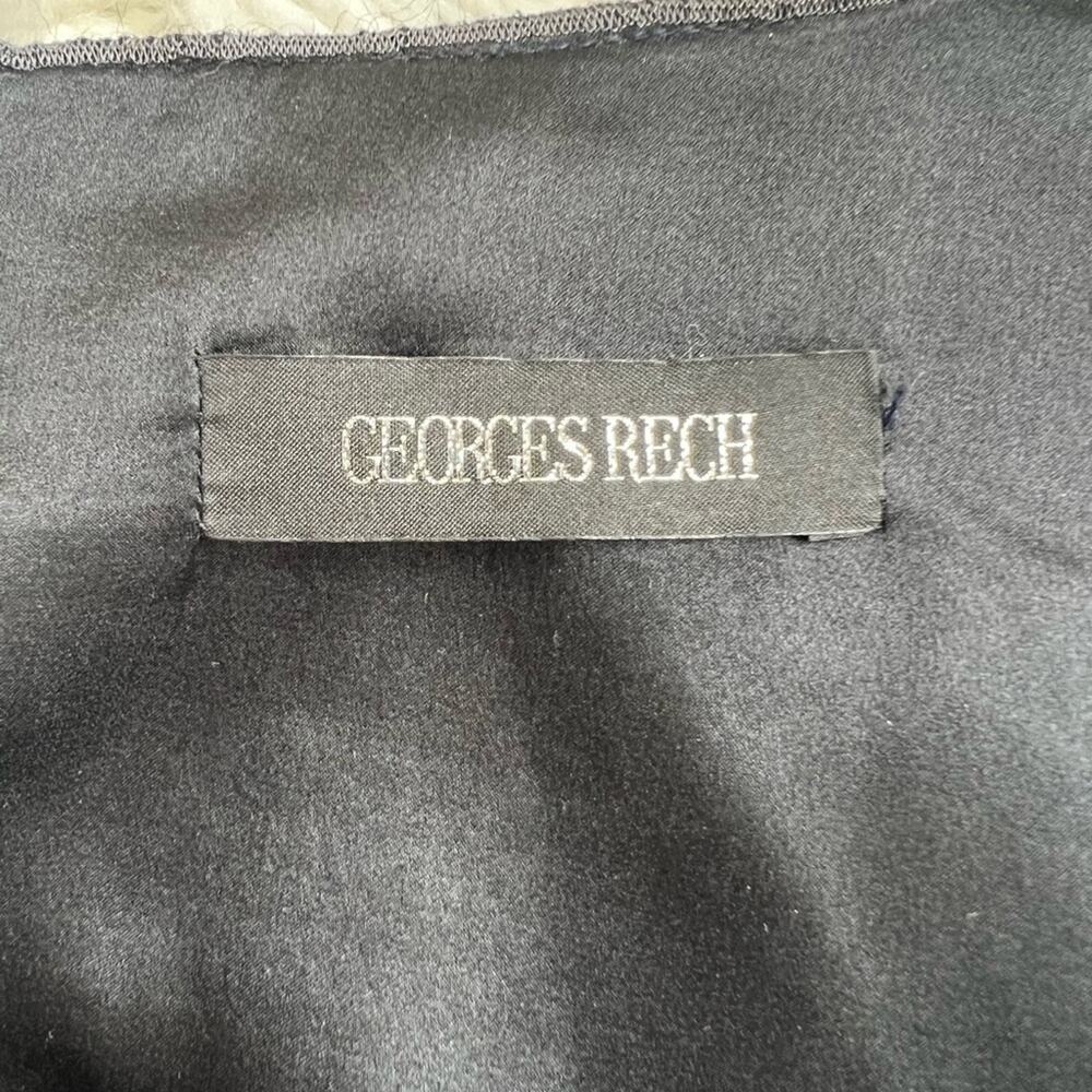 GEORGES RECH BLACK WOOL LEATHER TRIM SLEEVELESS DRESS SIZE SMALL/MEDIUM - Picture 8 of 10